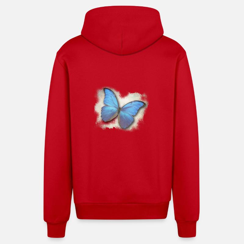 Papillon - Papillon - Veste à capuche bio décontractée fabriquée en UE - rouge