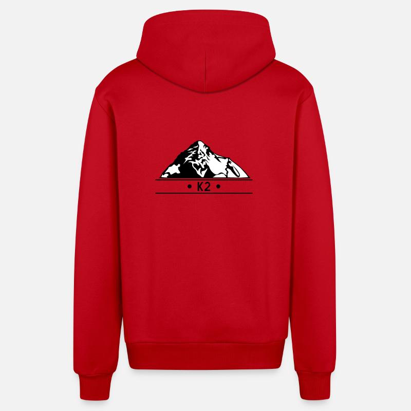 K2 - Veste à capuche bio décontractée fabriquée en UE - rouge