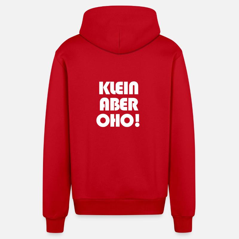 Petit, mais OHO ! - Veste à capuche bio décontractée fabriquée en UE - rouge
