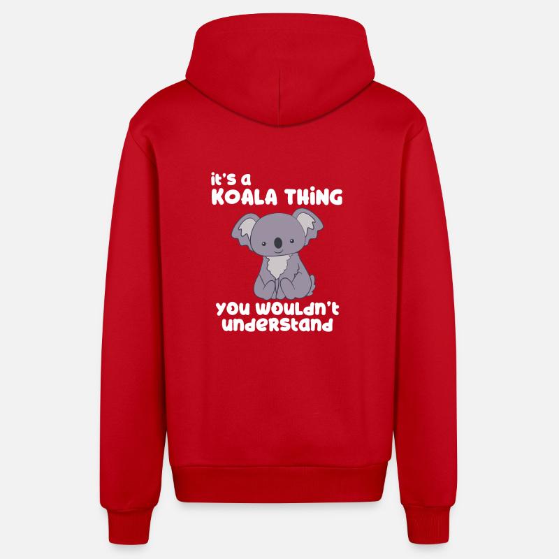 Koala - Koalas - T-shirt Koala - Cadeau - Veste à capuche bio décontractée fabriquée en UE - rouge