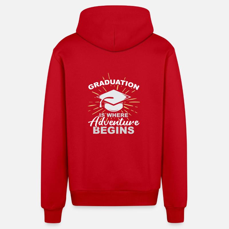 Graduation nice cool gift - Organic Relaxed Hooded Jacket Made in EU - red