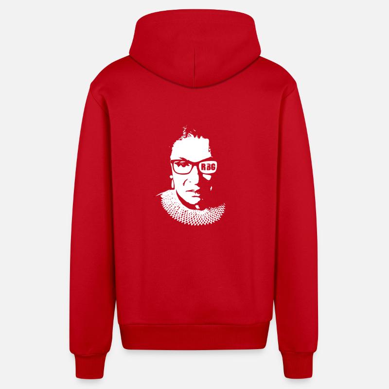 Funny Ruth Bader Ginsberg - Organic Relaxed Hooded Jacket Made in EU - red
