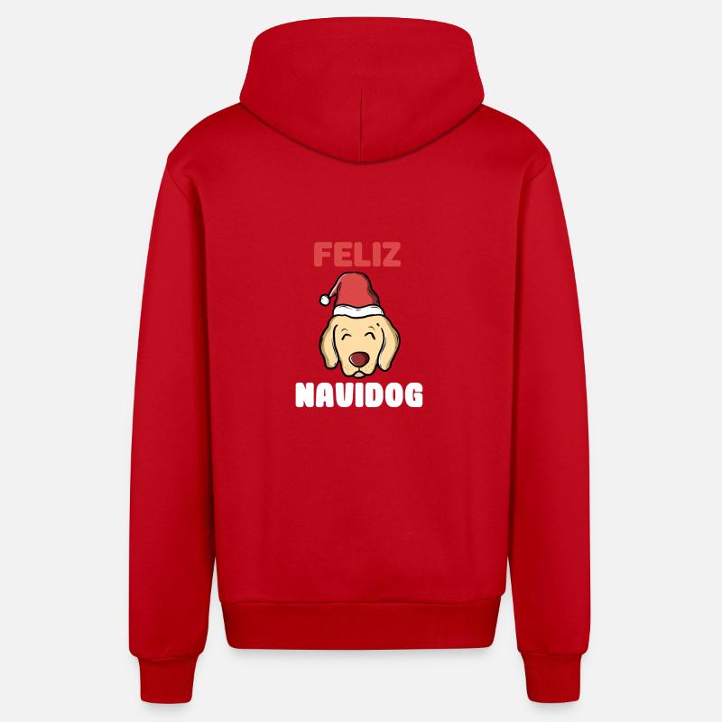 Feliz Navidog - Veste à capuche bio décontractée fabriquée en UE - rouge