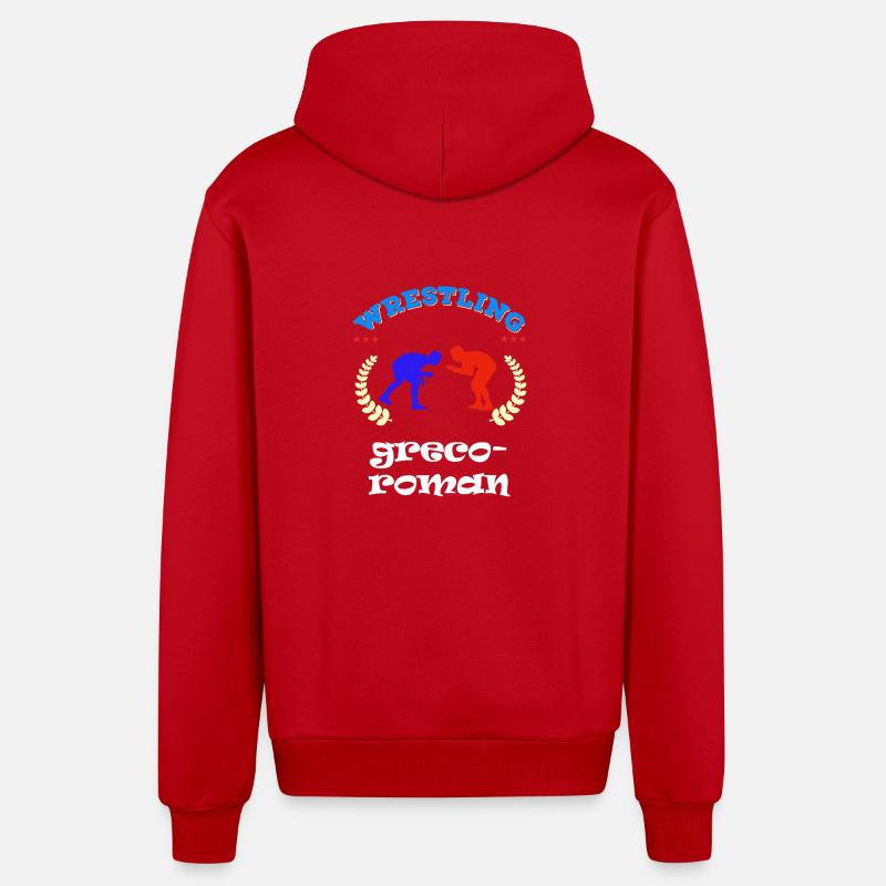 lutteur de lutte gréco-romaine - Veste à capuche bio décontractée fabriquée en UE - rouge