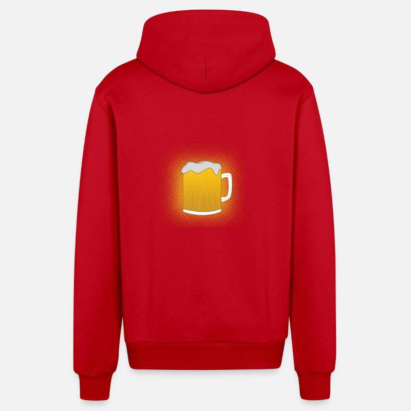 Chope de bière - Veste à capuche bio décontractée fabriquée en UE - rouge