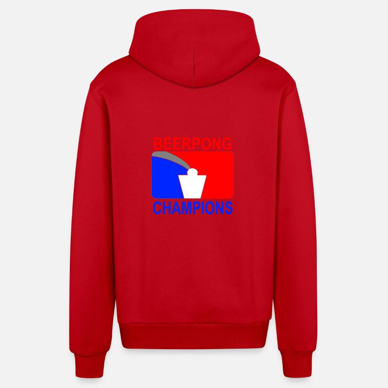 Beerpong Champions idée cadeau - Veste à capuche bio décontractée fabriquée en UE - rouge