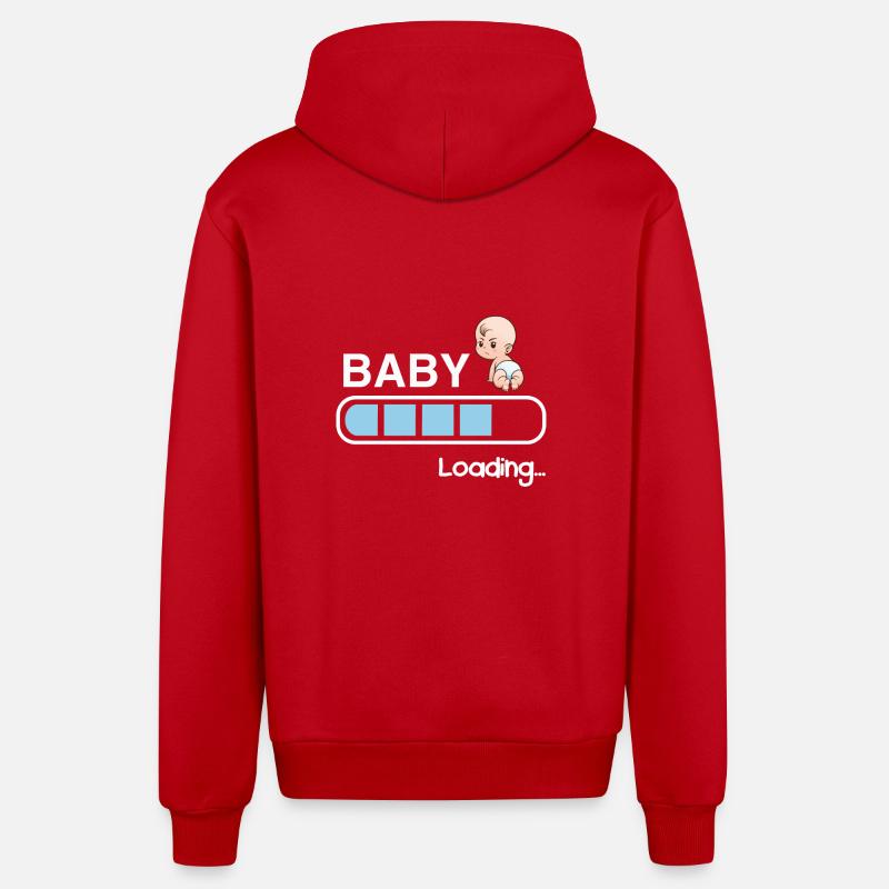 Baby loading - Organic Relaxed Hooded Jacket Made in EU - red