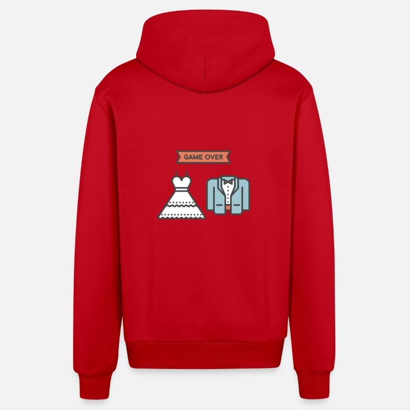 Mariage - Game Over - Cadeau - Veste à capuche bio décontractée fabriquée en UE - rouge
