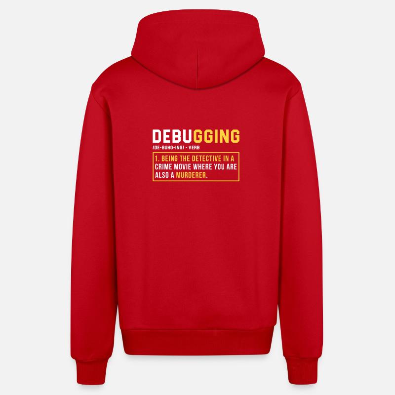 Debugging Programmer Cadeau - Veste à capuche bio décontractée fabriquée en UE - rouge