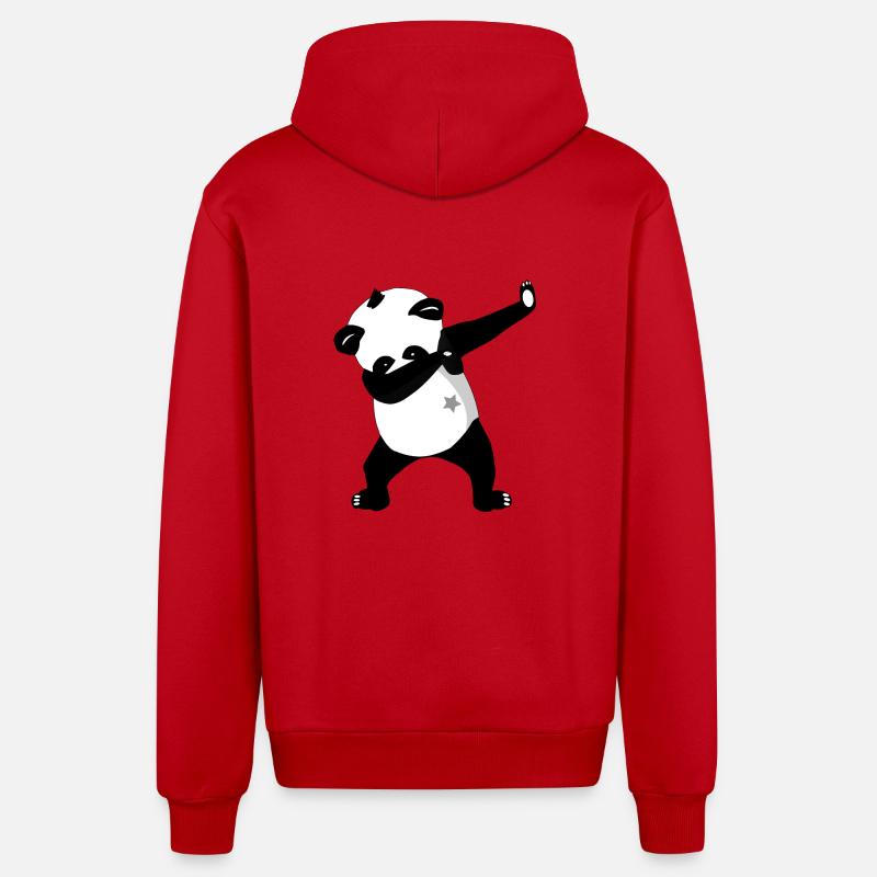 Dabbing Panda Panda - Veste à capuche bio décontractée fabriquée en UE - rouge