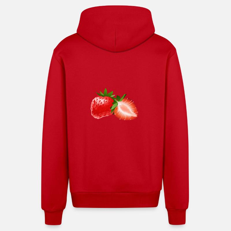 Fraises Fruit Fruit Fraise Fruit - Veste à capuche bio décontractée fabriquée en UE - rouge