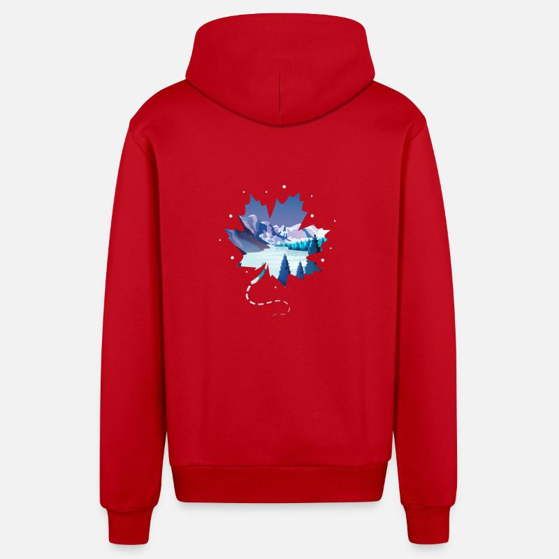 Le Canada - Veste à capuche bio décontractée fabriquée en UE - rouge