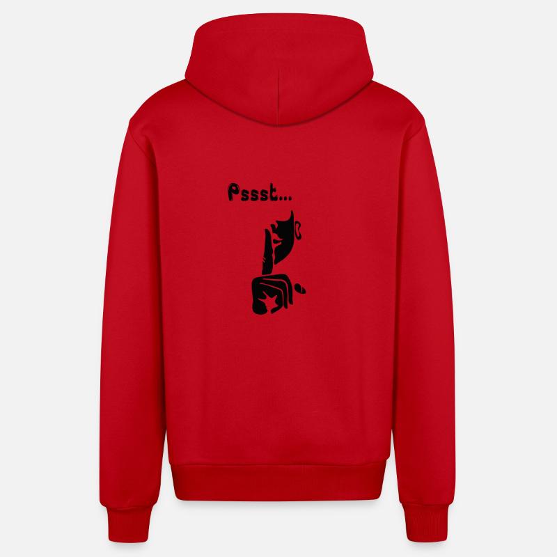 Pssst ... soyez tranquille - Veste à capuche bio décontractée fabriquée en UE - rouge