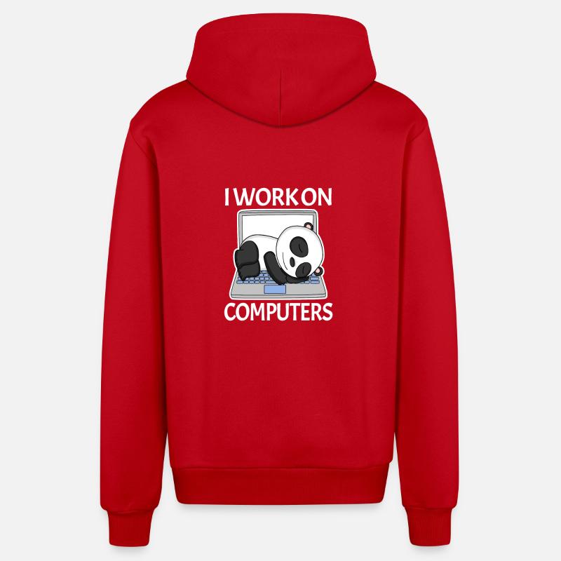Computer Nerd Programmierer Herren Geschenk - Organic Relaxed Kapuzenjacke Made in EU - Rot