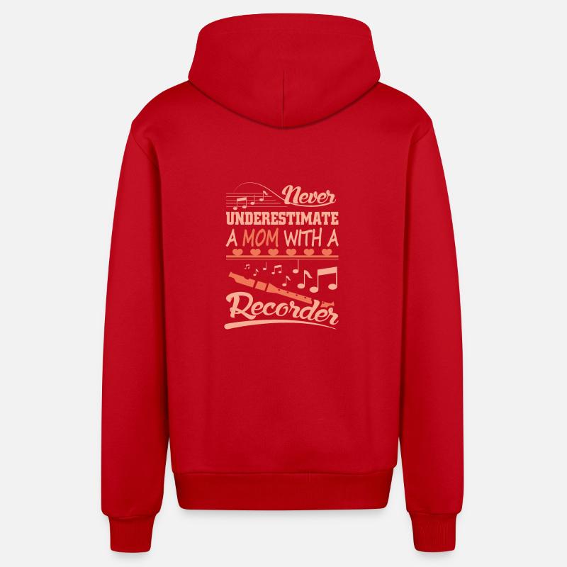Blockflöte Mutter - Organic Relaxed Kapuzenjacke Made in EU - Rot