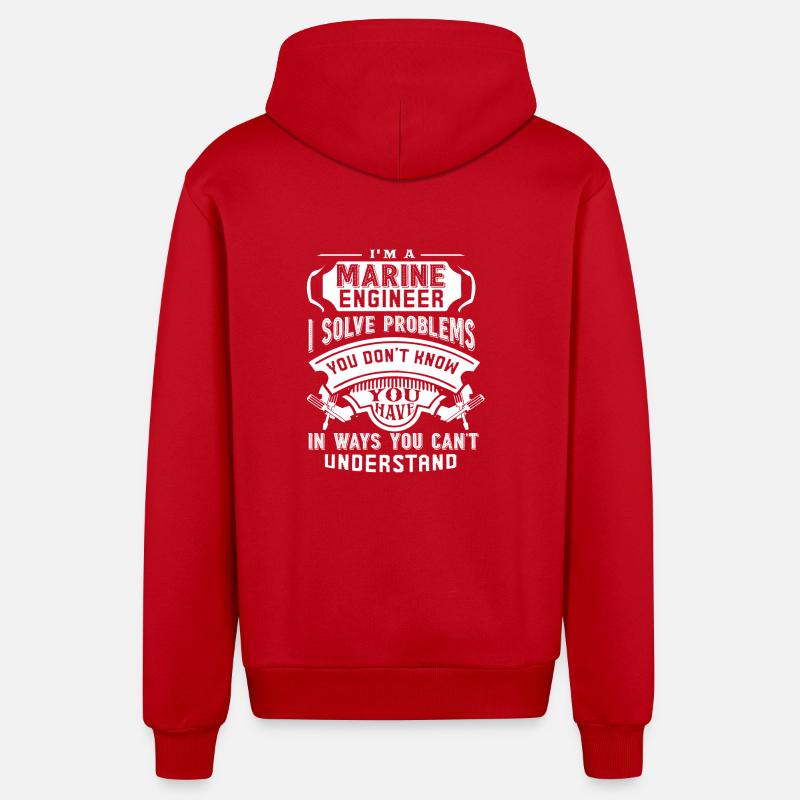 Marine Engineers Solve Problems - Organic Relaxed Hooded Jacket Made in EU - red