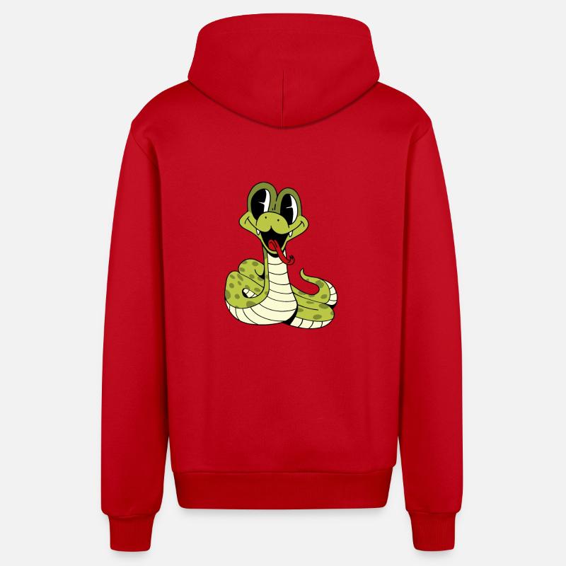 Mignon serpent mignon - Veste à capuche bio décontractée fabriquée en UE - rouge