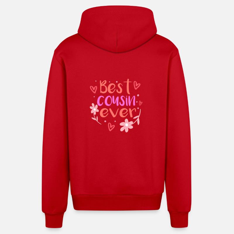 Best cousin ever - Veste à capuche bio décontractée fabriquée en UE - rouge