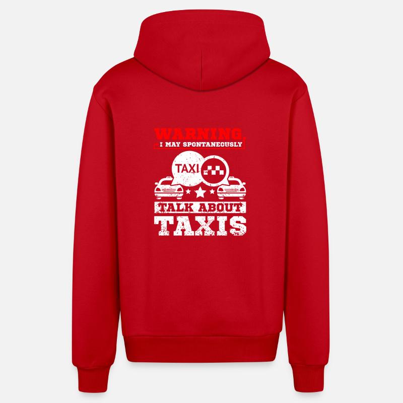 Parlez des taxis - Veste à capuche bio décontractée fabriquée en UE - rouge