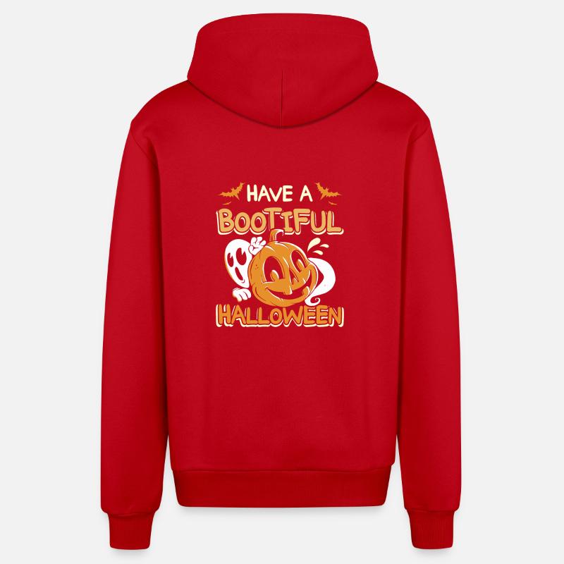 Have a bootiful halloween - Organic Relaxed Hooded Jacket Made in EU - red