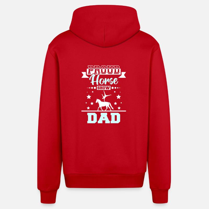 Fier spectacle équestre papa - Veste à capuche bio décontractée fabriquée en UE - rouge