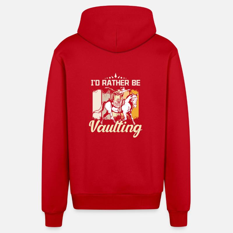 I'd rather be vaulting - Organic Relaxed Hooded Jacket Made in EU - red
