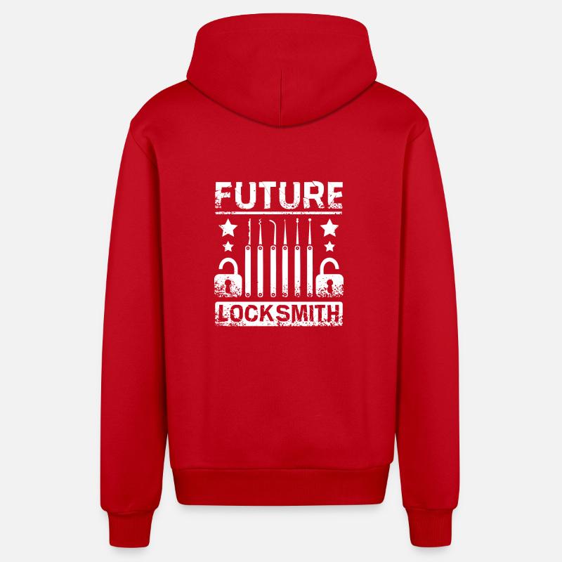 Futur serrurier - Veste à capuche bio décontractée fabriquée en UE - rouge