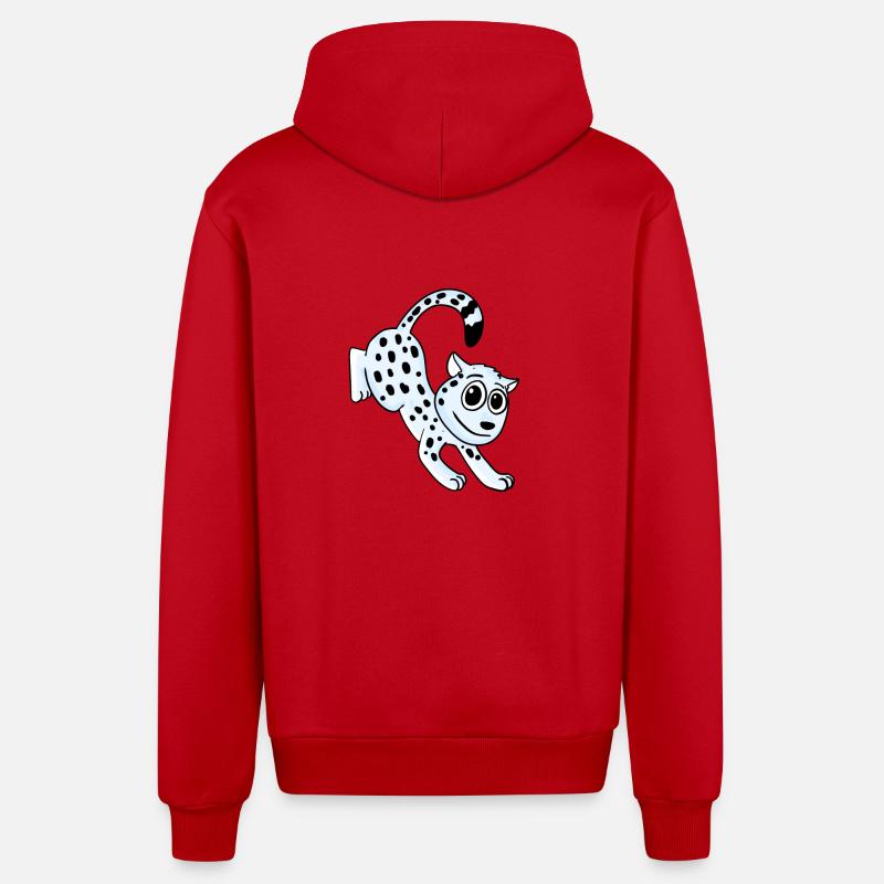 Schneeleopard Leopard - Organic Relaxed Kapuzenjacke Made in EU - Rot