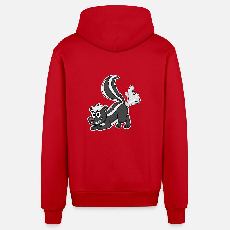 Mouffette de Skunk - Veste à capuche bio décontractée fabriquée en UE - rouge