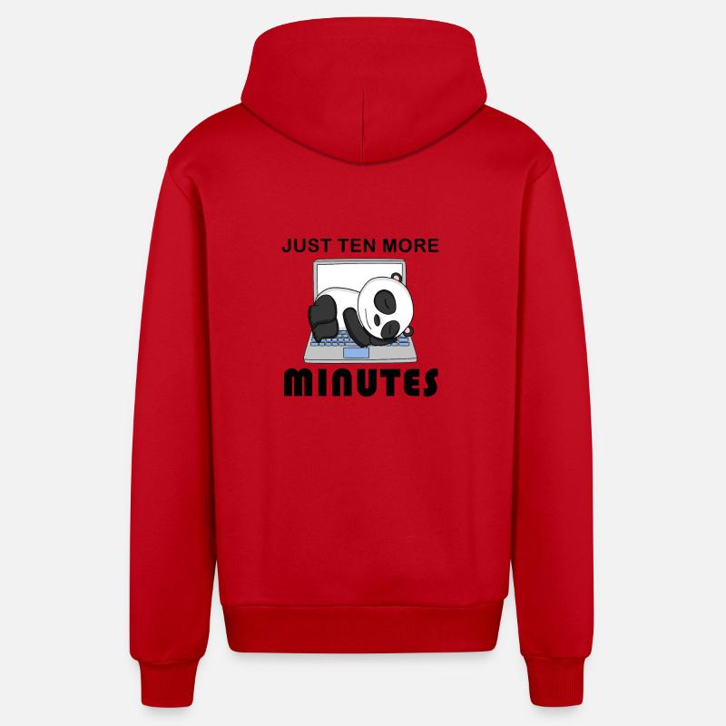 Plus que dix minutes - Veste à capuche bio décontractée fabriquée en UE - rouge