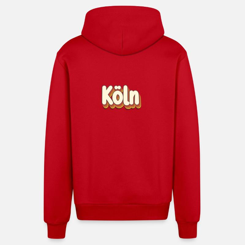 Cologne Cologne - Veste à capuche bio décontractée fabriquée en UE - rouge