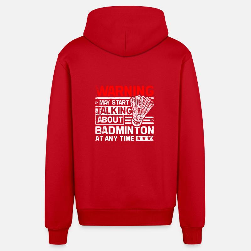 Start talking about Badminton - Organic Relaxed Hooded Jacket Made in EU - red