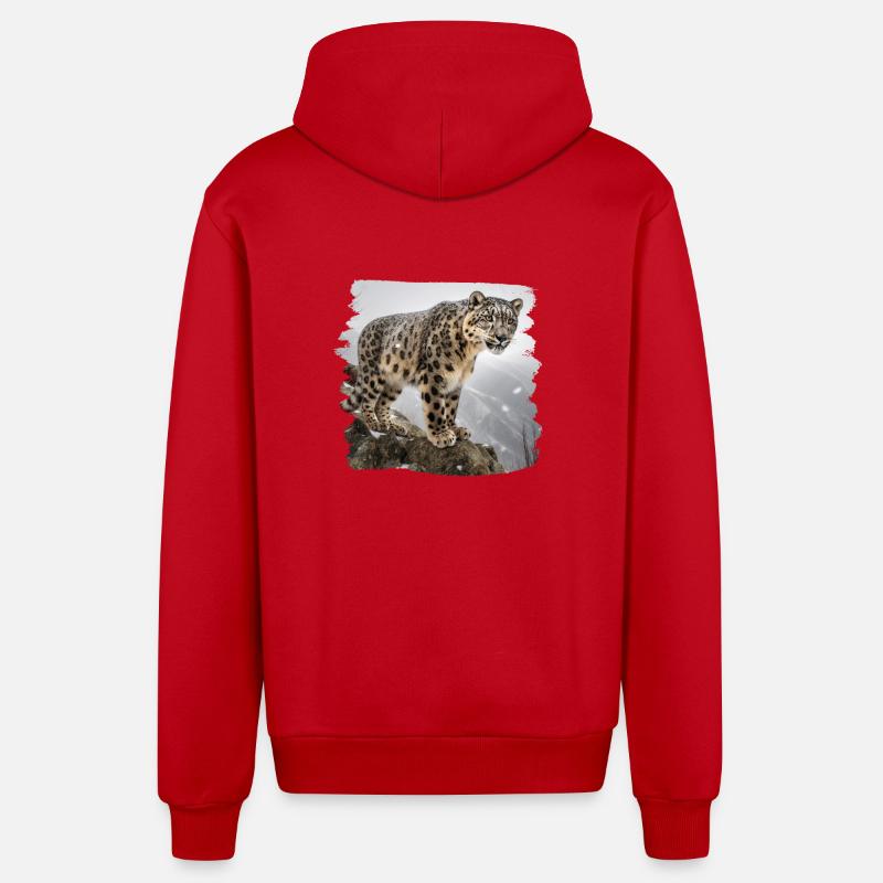 Snow Leopard Snow Leopard - Organic Relaxed Hooded Jacket Made in EU - red