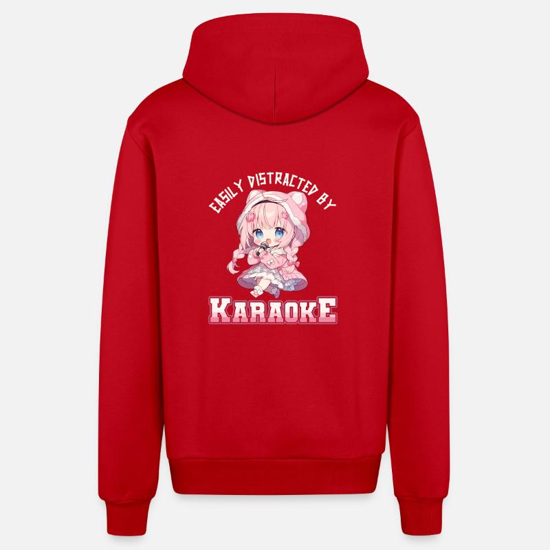 Easily distracted by Karaoke - Organic Relaxed Kapuzenjacke Made in EU - Rot