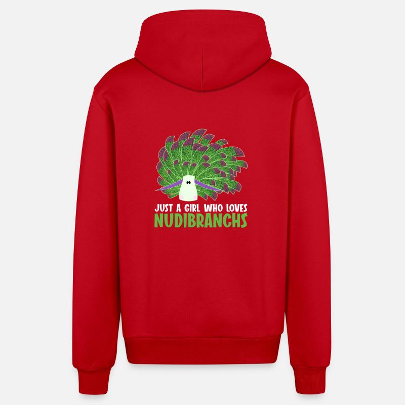 Nudibranches nudibranches - Veste à capuche bio décontractée fabriquée en UE - rouge