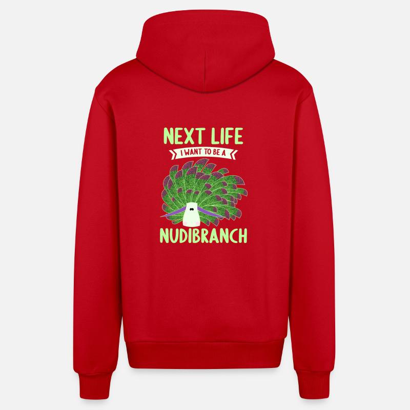 Nudibranches nudibranches - Veste à capuche bio décontractée fabriquée en UE - rouge