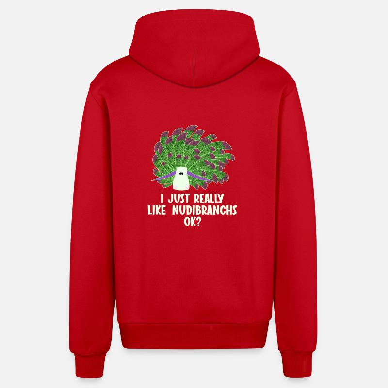 Nudibranches nudibranches - Veste à capuche bio décontractée fabriquée en UE - rouge