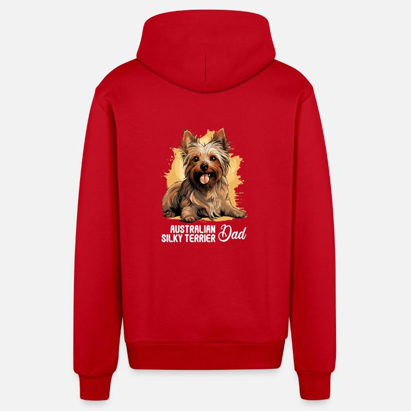 Terrier soyeux australien - Veste à capuche bio décontractée fabriquée en UE - rouge