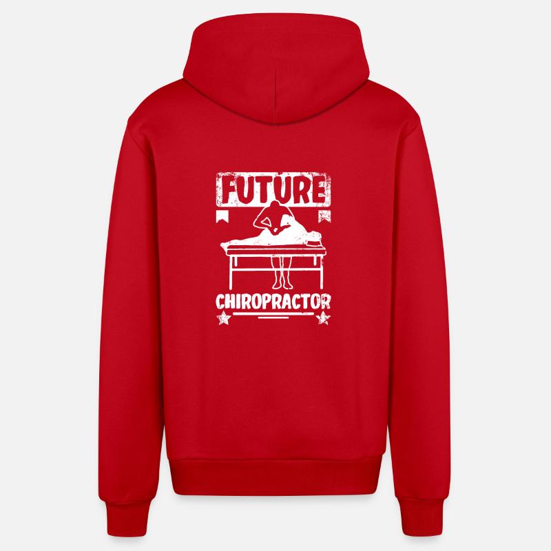 Future Chiropractor - Organic Relaxed Hooded Jacket Made in EU - red