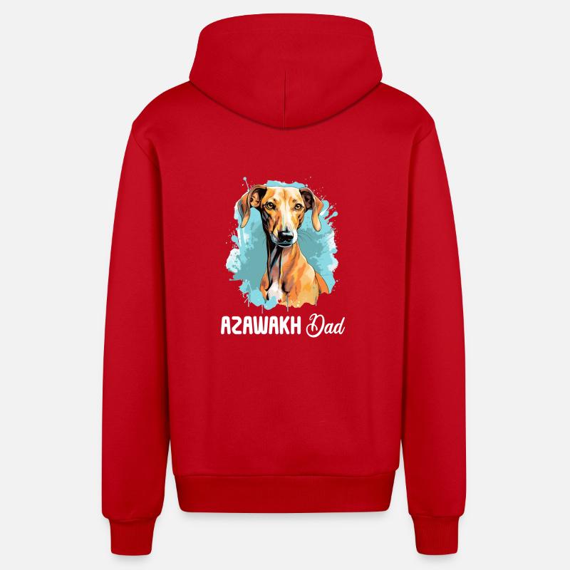 Chien Azawakh - Veste à capuche bio décontractée fabriquée en UE - rouge