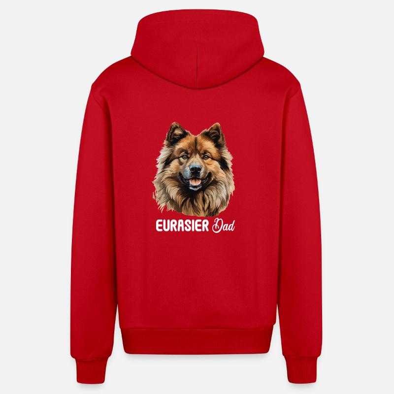 Chien Eurasier - Veste à capuche bio décontractée fabriquée en UE - rouge