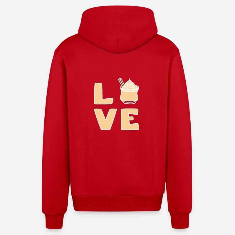 Amour du lait de poule - Veste à capuche bio décontractée fabriquée en UE - rouge