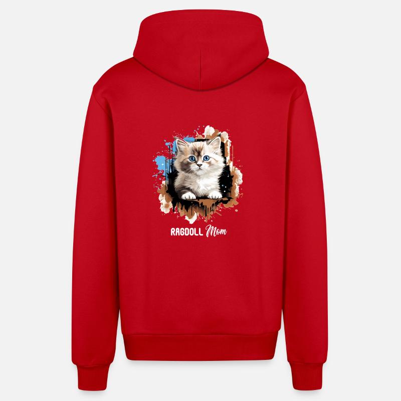 Poupée de chiffon - Veste à capuche bio décontractée fabriquée en UE - rouge