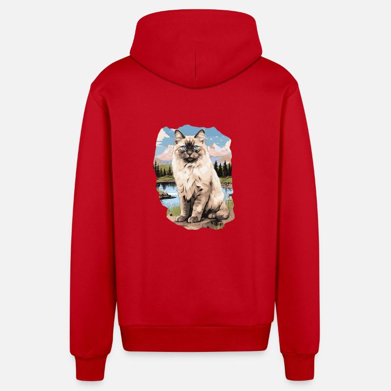 Poupée de chiffon - Veste à capuche bio décontractée fabriquée en UE - rouge