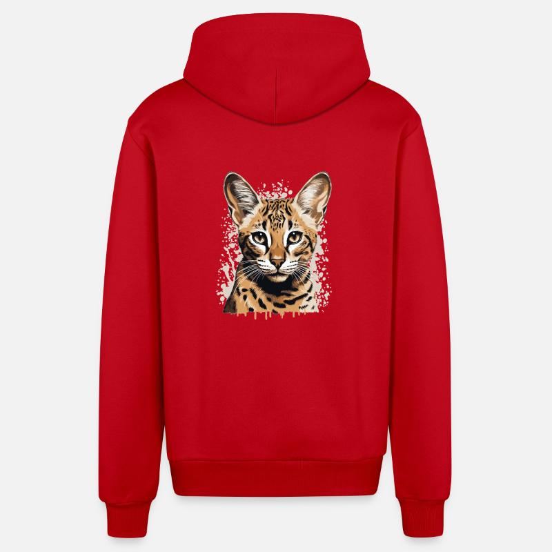 Savane - Veste à capuche bio décontractée fabriquée en UE - rouge