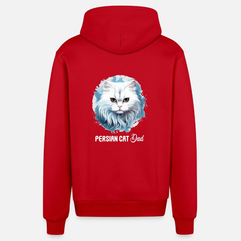 Chat persan Perser Katze - Veste à capuche bio décontractée fabriquée en UE - rouge