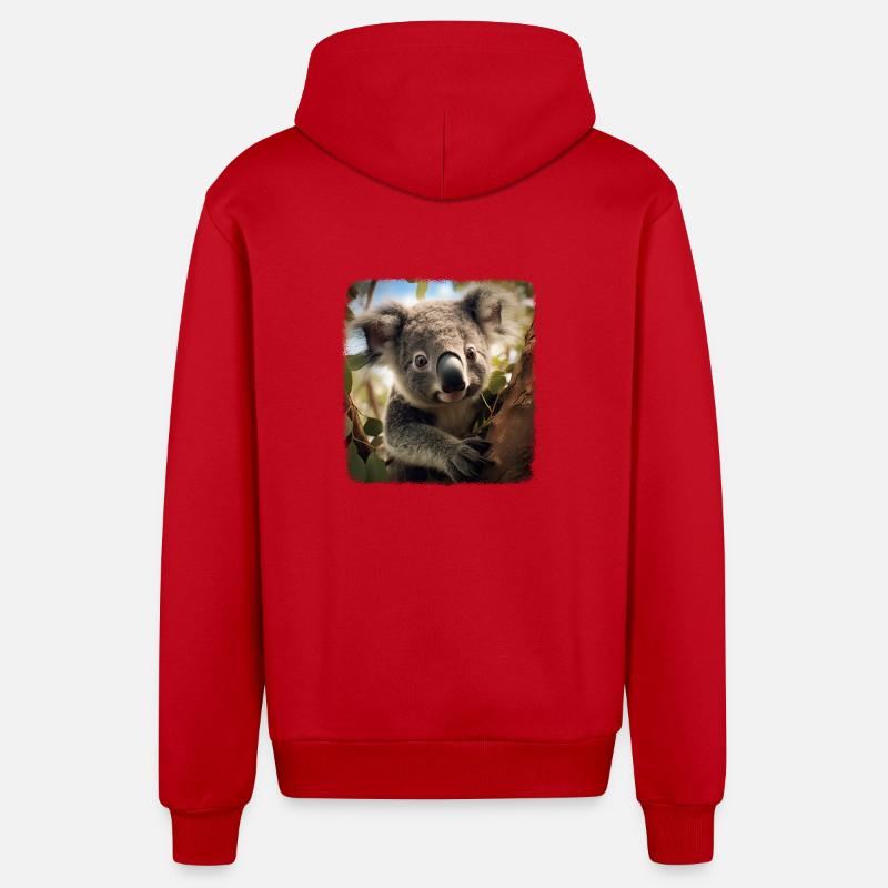 Koalas realistic Koala - Organic Relaxed Kapuzenjacke Made in EU - Rot