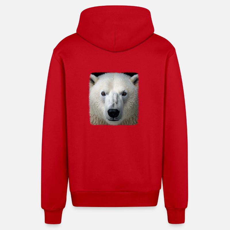 Eisbären realistic Eisbär - Organic Relaxed Kapuzenjacke Made in EU - Rot