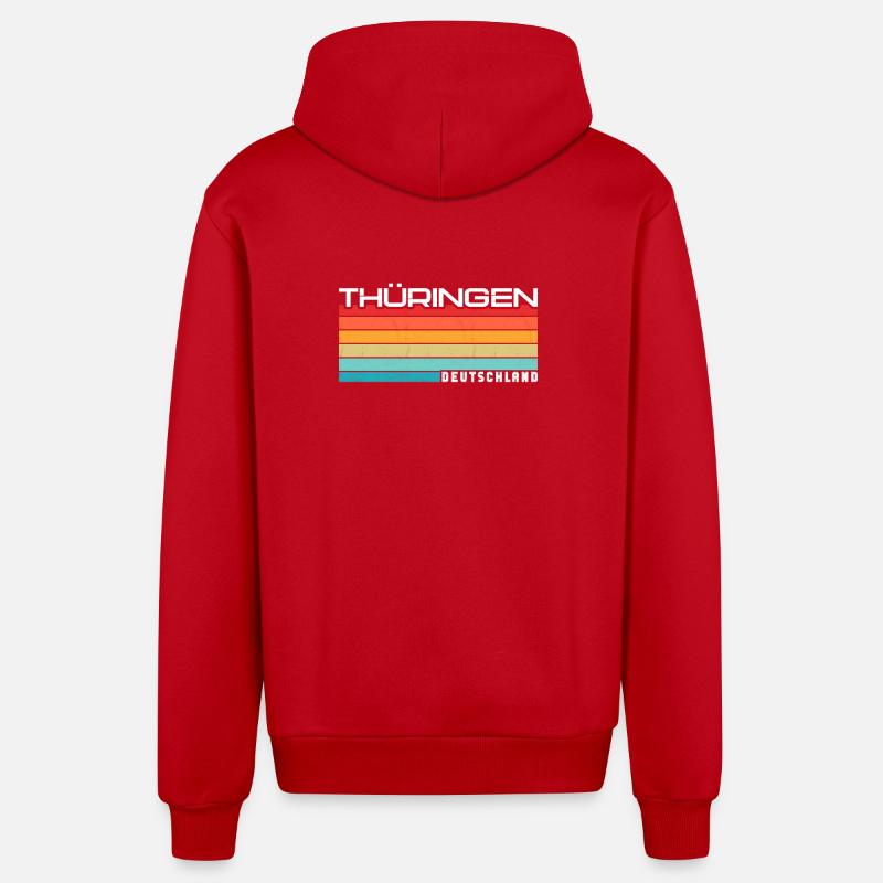Thuringe Thuringe Thuringe Thuringe - Veste à capuche bio décontractée fabriquée en UE - rouge