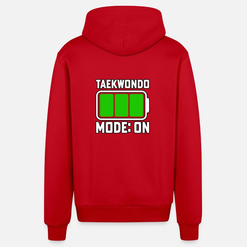 Mode Taekwondo activé - Veste à capuche bio décontractée fabriquée en UE - rouge